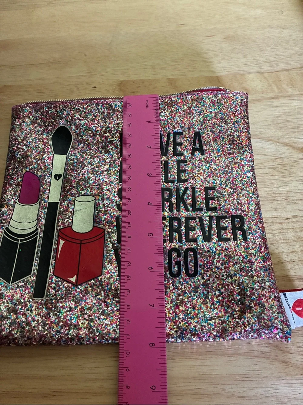 Sephora Collection x Breakups To Makeup Glitter Cosmetic Bag Sparkle Clutch 2016